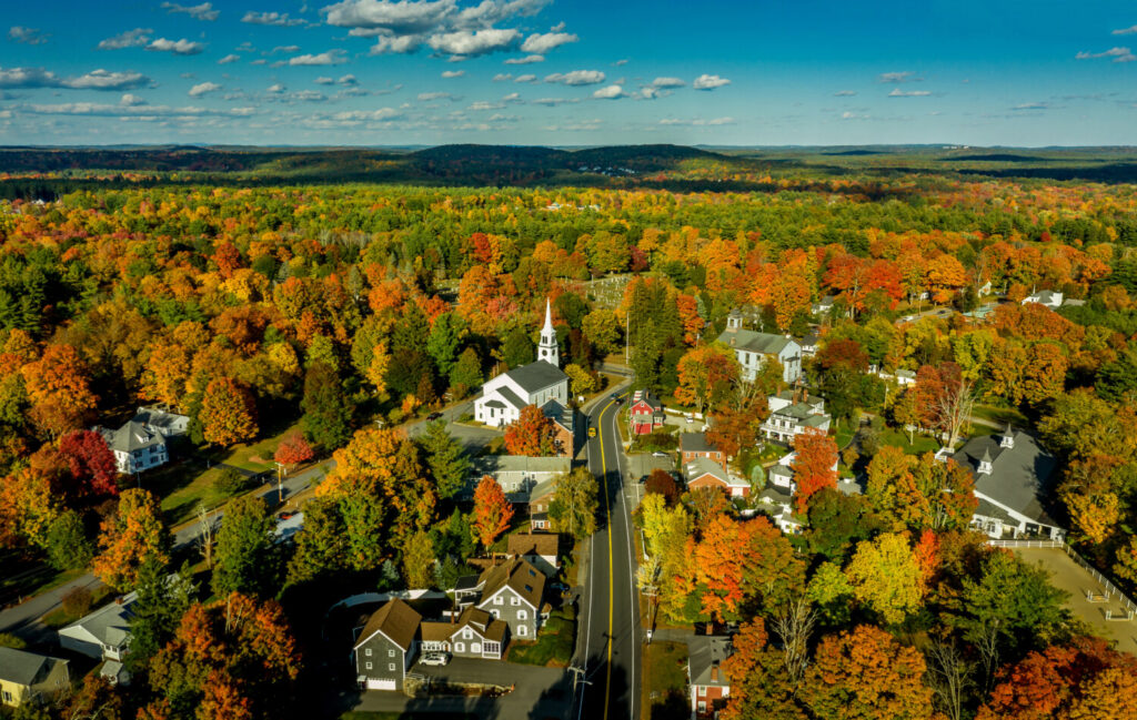 Pepperell, Massachusetts during peak fall foliage